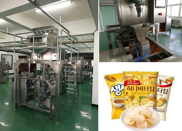 薯片食品包裝機械樣品以及細節實拍圖